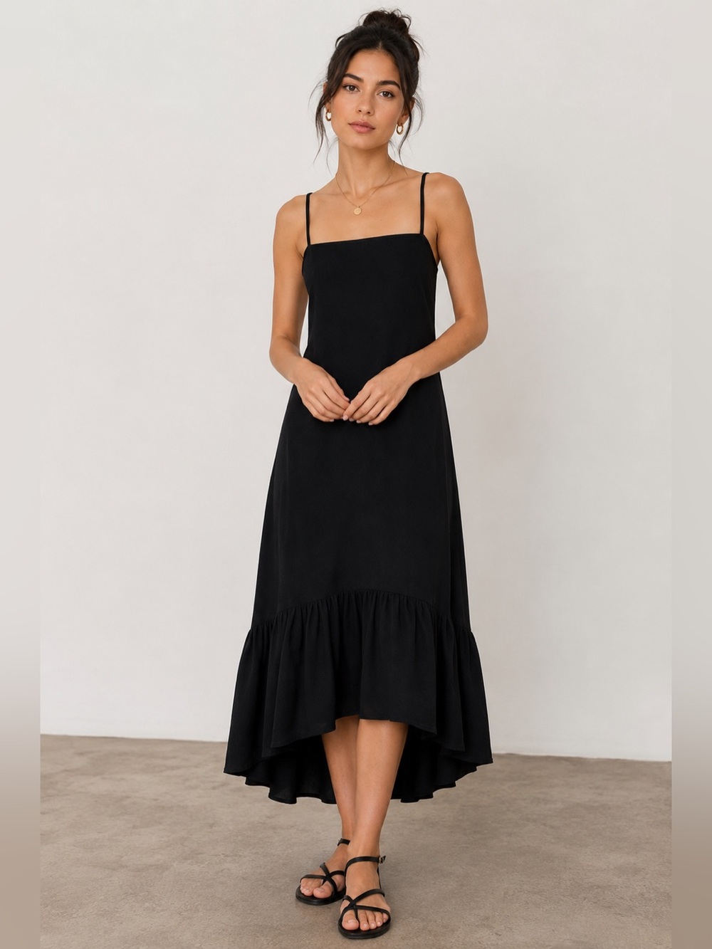 Tuckernuck Pomander Place Black Maribe Spaghetti Strap Maxi Dress Size XL NWT